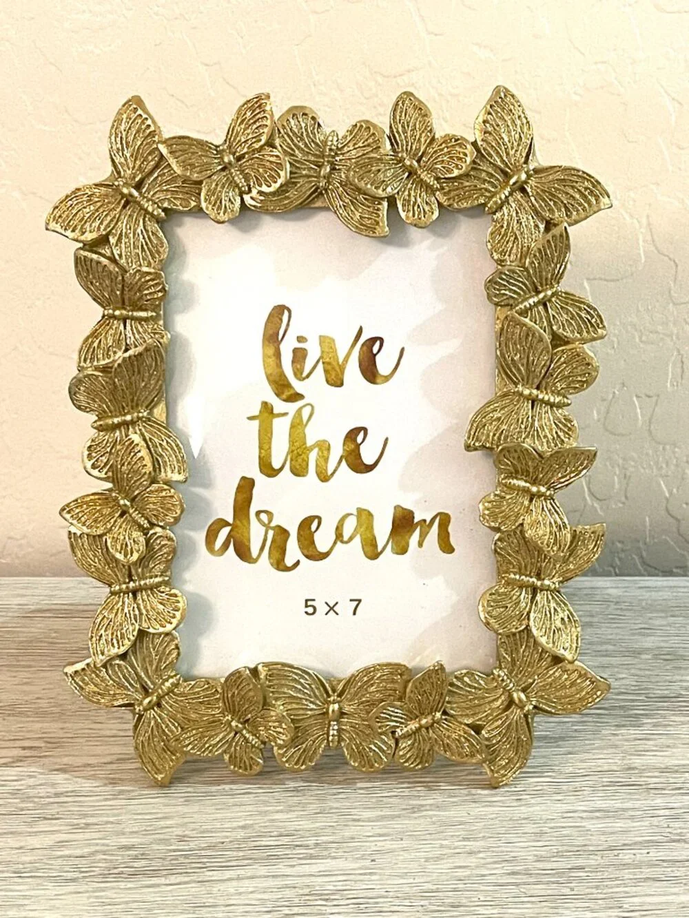 New Butterfly Picture Frame Gold Glitter 5